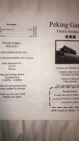 Peking Garden Family Restaurant menu