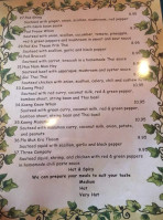 Thai Thai menu