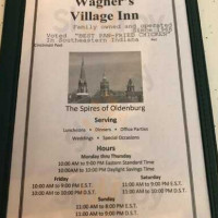 Wagner's Village Inn menu