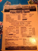 Villa Grove Trade menu