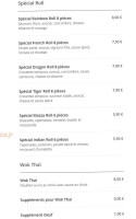 Wok Sushi Thai menu