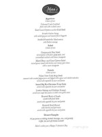 Mara's Continental Cuisine menu