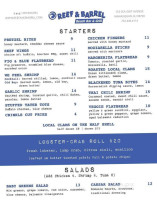 Reef And Barrel menu