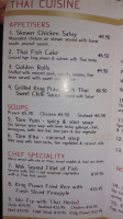 Lily House Thai Chinese Cuisine menu