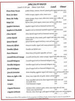 Tuscan Italian Pizzeria menu