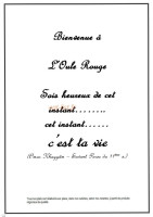 L'oule Rouge menu