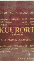 Restoran Kuurort menu