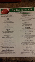 Rookies A Sports Pub menu