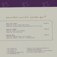 Gorilla - Pizza E Piu menu