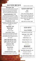 Bayview Pub menu