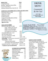 Wonder City Coffee Bistro menu