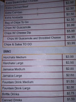 Barra Jalisco Restaurant menu