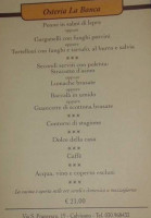 Osteria Con Cucina La Banca menu