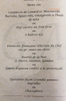 LE GOUT DES ARTS menu