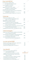 La Plage menu