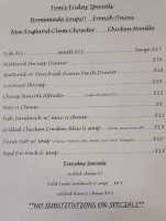 Tom's Family menu