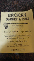 Brock’s menu