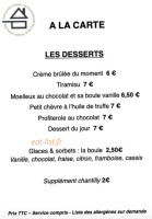 La Pointe Noire menu