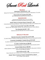 Sweet Red Bistro, Wine, Spirits menu