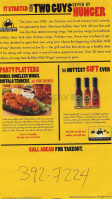 Buffalo Wild Wings Grill menu