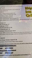 Ridge Iron Grill Llc menu