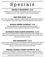 The Craft House Gastropub menu