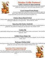 Brady's Run Grille Guest House menu