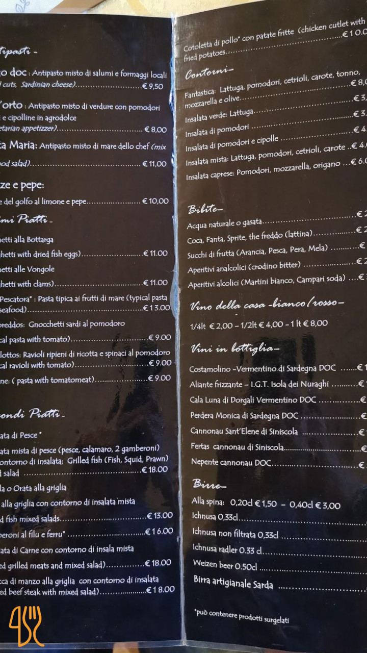 Sa Conzola Pizzeria Carte