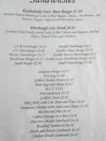 Renninger's Ice Cream Parlor and Restaurant menu