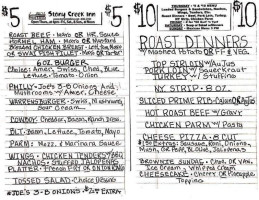 Stony Creek Inn Rest menu