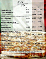 Gina's menu