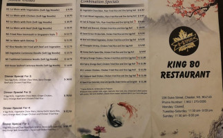 King Bo Chinese Restaraunt menu