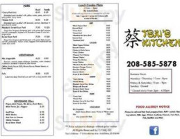 Tsai's Kitchen menu