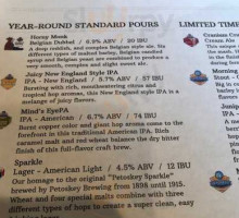 Petoskey Brewing menu