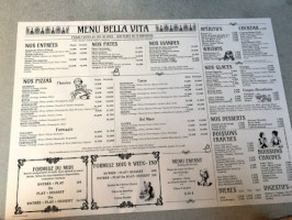 Bella Vita menu