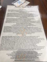 Pacific Coast Grill menu