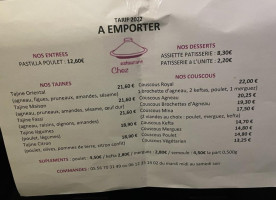 Chez Mina menu