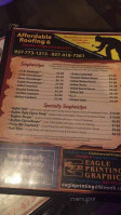 Buffalo Jacks menu