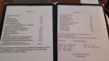 Vinje Pub menu