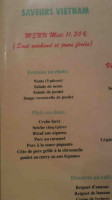 Saveurs Vietnam menu