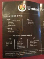 Umami Pokerito menu