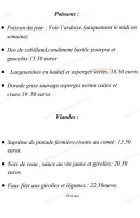 La Romanée menu