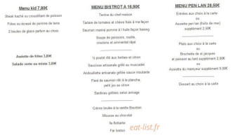 Le Bistrot du Port menu