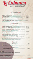 Le Cabanon menu