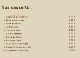 Hotel Du Roc Restaurant menu