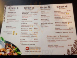 Naanstop menu