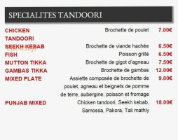 Le Punjab menu