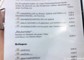 Cafe Schönblick menu