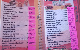 La Sirenita menu