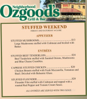 Ozgoods Neighborhood Grill menu